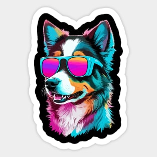 Stylish dog with sunglasses Sticker